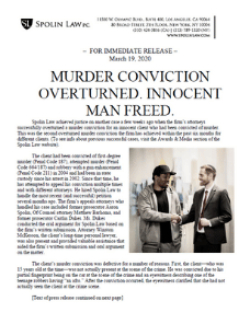 Murder Conviction Overturned, Innocent Man Freed