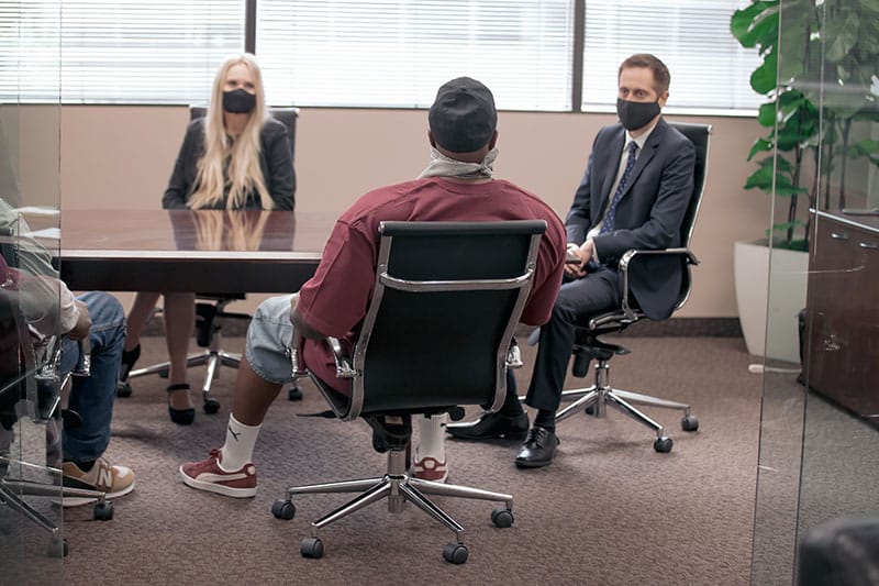 Spolin Law P.C. lawyers with a client from one of his most recent successful outcomes