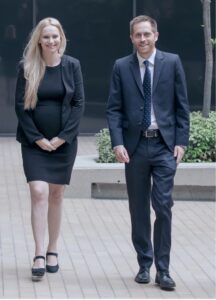 Caitlin Dukes and Aaron Spolin walking together